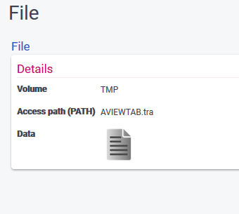 Storage area file detail